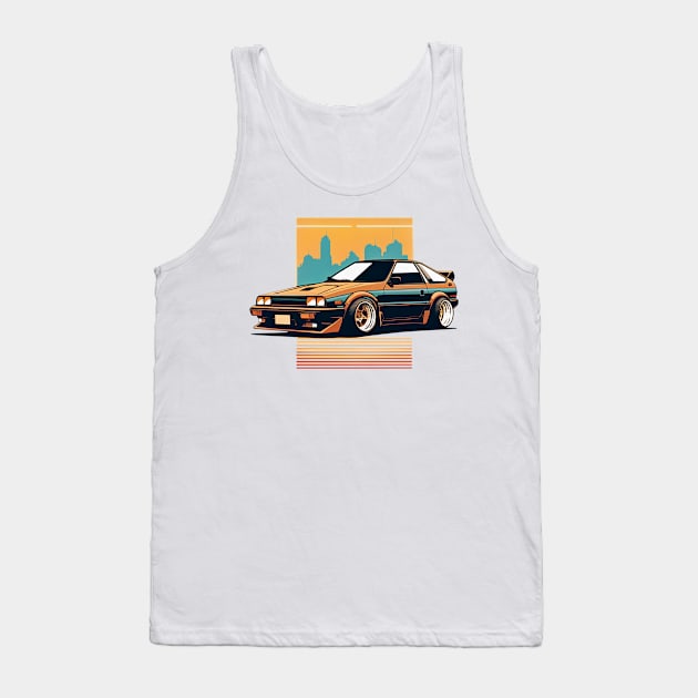 80s Japan Retro Drift Car Tank Top by lightsonfire